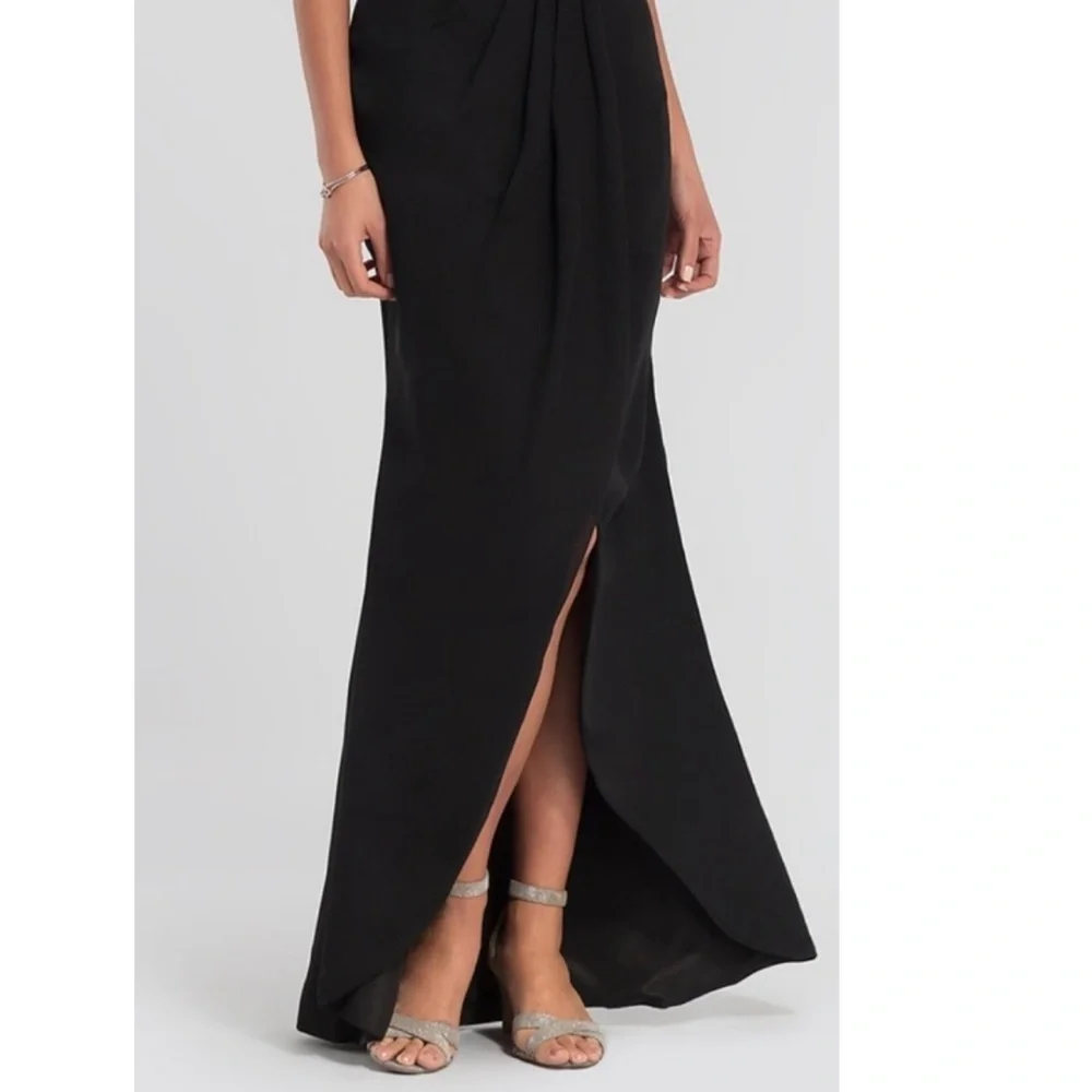 Kleinfeld Pleated-Bodice High-Low Bridesmaid Dress Black Size 2 NWT - Picture 4 of 15